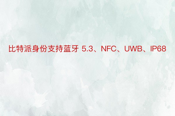 比特派身份支持蓝牙 5.3、NFC、UWB、IP68